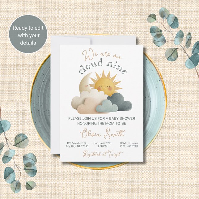 Vi är på molnet baby shower inbjudan (Skapare uppladdad)