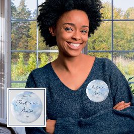 Vi är på molnet Nine Blue Boy Shower Knapp