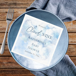 Vi är på molnet Nine Blue Boy Shower Pappersservett