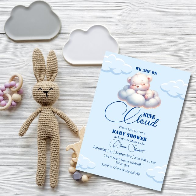 Vi är på molnet nio Baby Shower Inbjudningar (Skapare uppladdad)