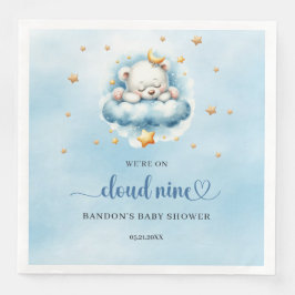 Vi är på molnet, nio sovande nallar pojke pappersservett