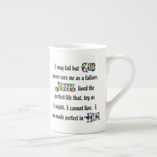 Vi är Perfekt i honom - Bone China Kopp Benporslin Mugg