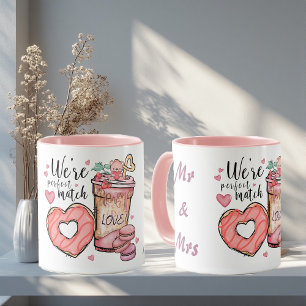 Vi är perfekt matchade herr och fru- par romantisk mugg
