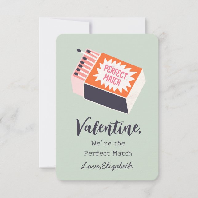 Vi är Perfekten Match Kids Valentines day Anteckningskort (Framsida)