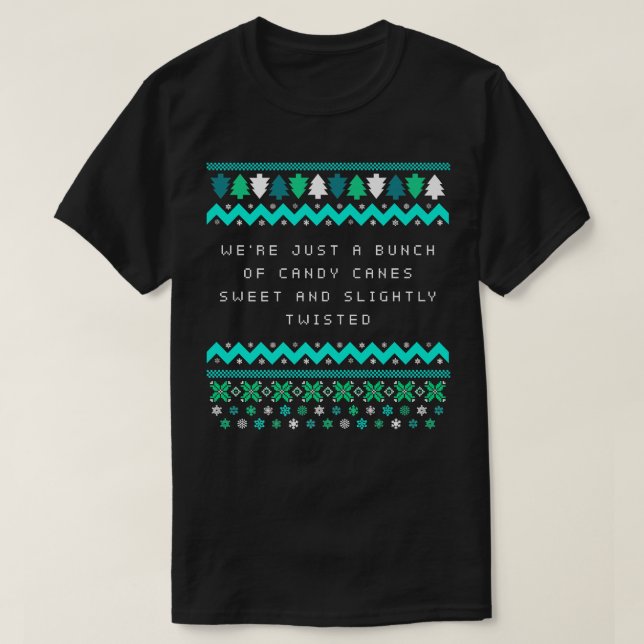 Vi är Polkagrisar Sweet och Twisted jul Girl T Shirt (Design framsida)