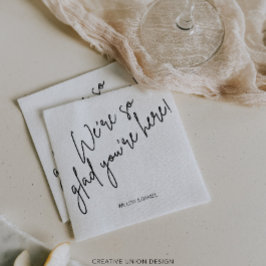 Vi är så glada att du är här Bröllop Pappersservett