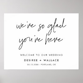 Vi är så glada att du är här poster