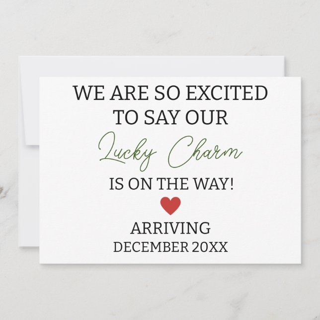 Vi är så glada över att säga vår charm-gravid meddelande (Framsida)