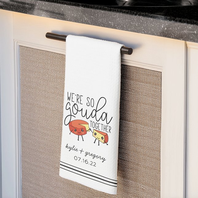 Vi är så Gouda ToTillsammans Cute Funny Cheese Pun Kökshandduk (Skapare uppladdad)