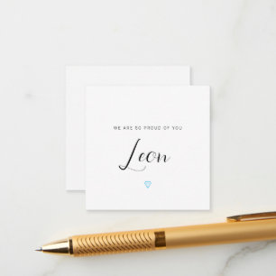 Vi är så stolta över dig, med blått rombskort tilläggskort