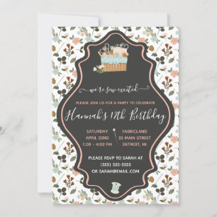 Vi är Sew Excited Embroidery Thworthy Födelsedagsf Inbjudningar