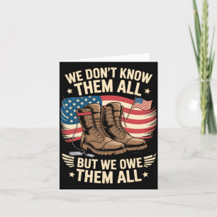 Vi är skyldiga Patriotiska Veterandagen Minnesdage Kort