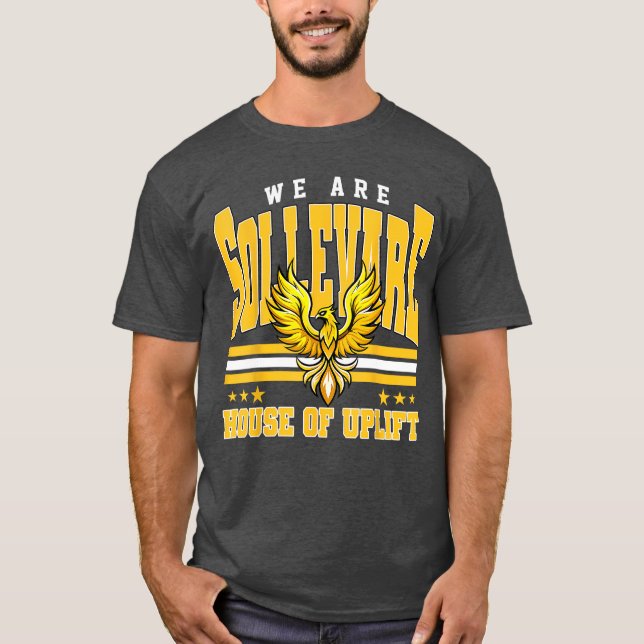Vi är Sollevare Retro Mascot School Cheering vän T Shirt (Framsida)