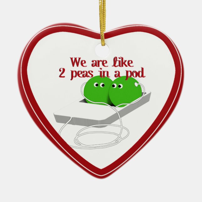 Vi är som två ärter i en Pod Julgransprydnad Keramik (Framsidan)