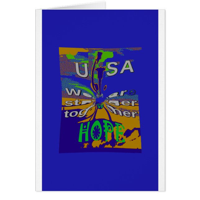 Vi är starkare tillsammans, lustigt USA Hope mönst Hälsningskort (Framsidan)