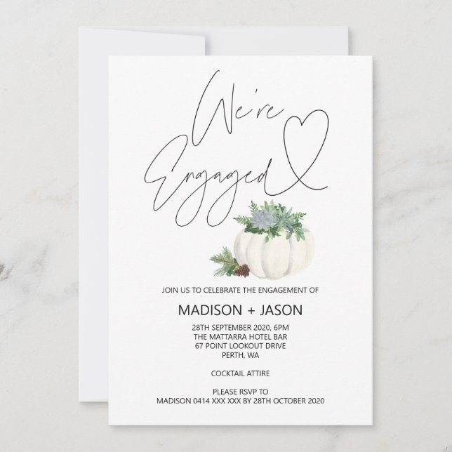 Vi är Thanksgiving Fall-Förlovningsfest Inbjudningar (Framsida)