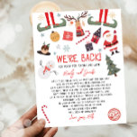 Vi är tillbaka Elf Arrival Brev Elves jul<br><div class="desc">♥ Den här söta Elf Brev är ett perfekt till din magiska jul!</div>