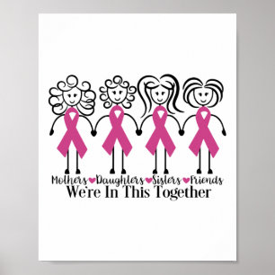 Vi är tillsammans familjefolder, bröstcancer poster