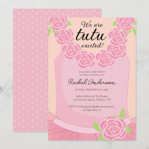Vi är Tutu Excise Ballerina Rosa Baby Shower Inbjudningar