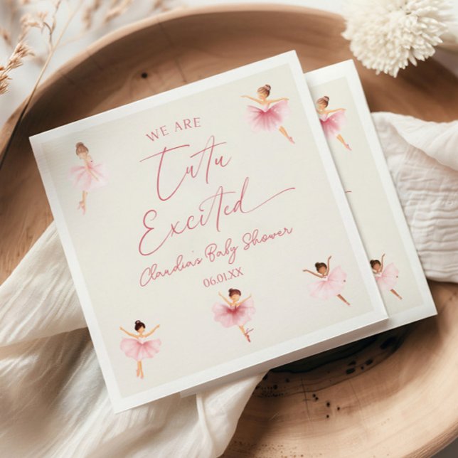 Vi är Tutu Excise Ballerina Rosa Baby Shower Pappersservett (Skapare uppladdad)