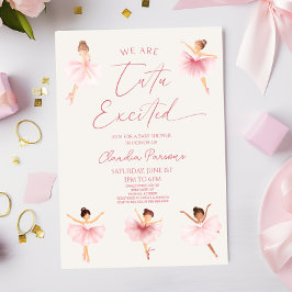 Vi är Tutu-exciterade Ballerina Ballet Baby Shower Inbjudningar