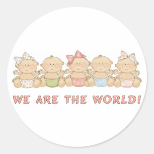 Vi är World Spädbarn Roligt Stickers Runt Klistermärke