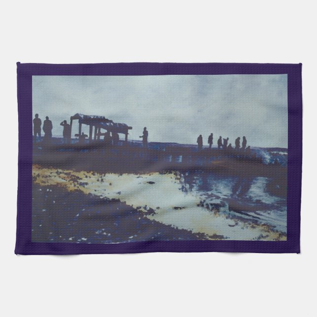 Vi åt all fisk, nu? Harbor Island Kökshandduk (Horisontell)