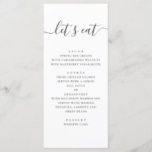 Vi äter. Svart och vitt, enkelt skript bröllop