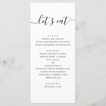 Vi äter. Svart och vitt, enkelt skript bröllop
