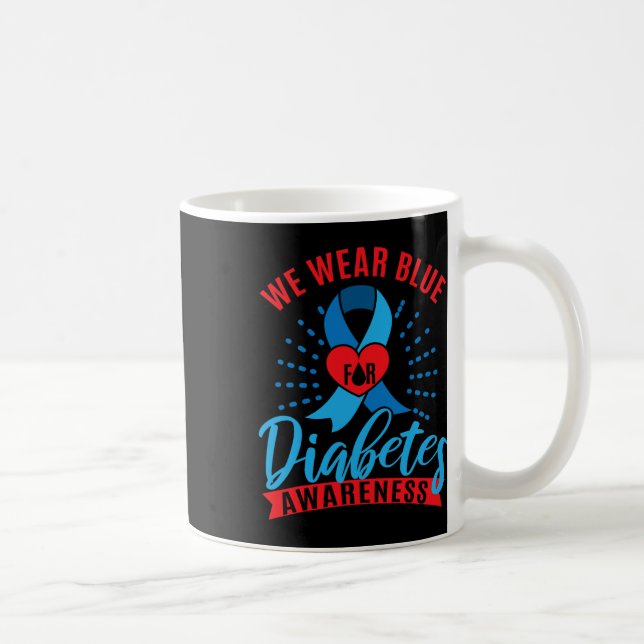 Vi bär blått för diabetesmedvetande  kaffemugg (Höger)