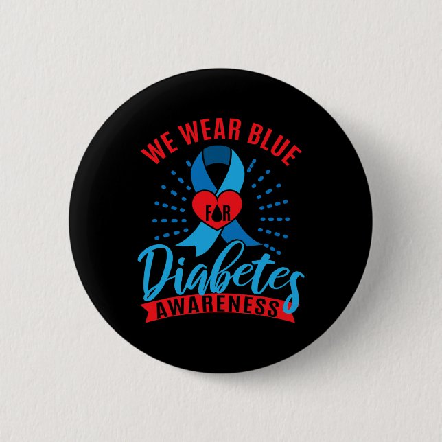 Vi bär blått för diabetesmedvetenhet  knapp (Framsida)