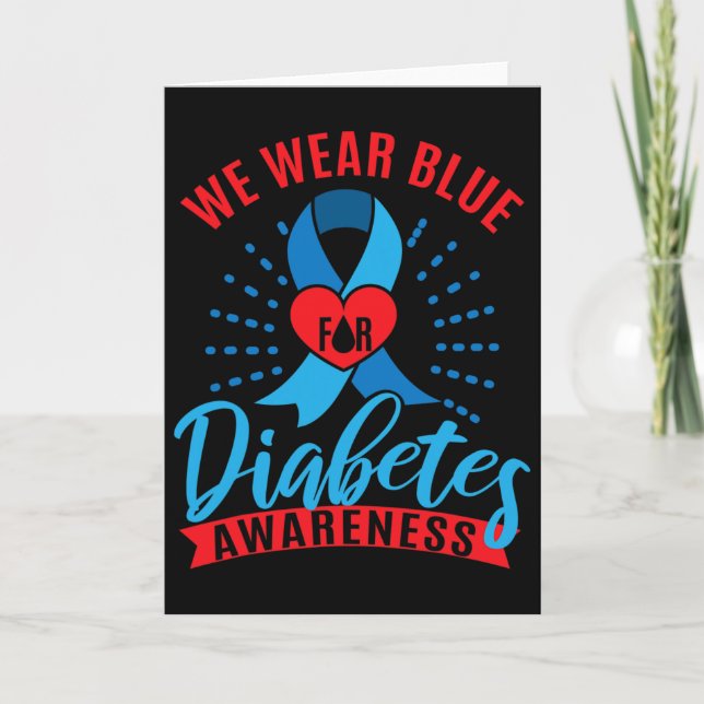 Vi bär blått för diabetesmedvetenhet  kort (Framsida)