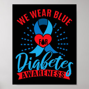 Vi bär blått för diabetesmedvetenhet  poster