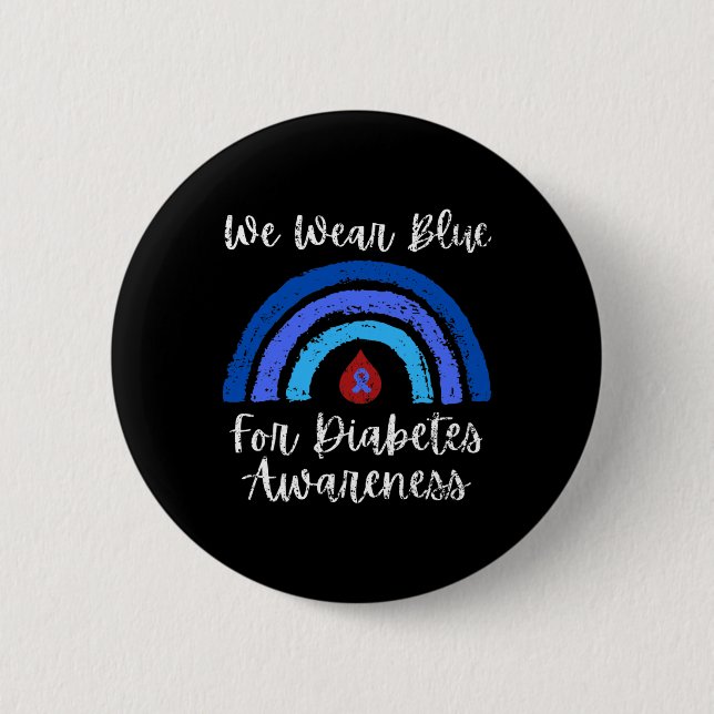 Vi bär blått för typ 1-diabetes medvetenhetsmånad knapp (Framsida)
