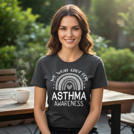 Vi bär grått för astmainformation t shirt