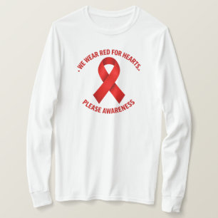 Vi bär rött för hjärtan – Röd banderoll för ökad m T Shirt