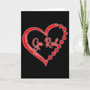 Vi bär rött i februari Go Red hjärtsjukdom medvete Kort