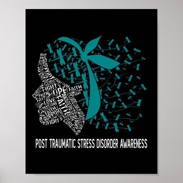 Vi bär teal för posttraumatisk stressyndrom medvet poster (Framsidan)