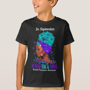 Vi bär teal lila Suicide Prevention Awareness A T Shirt