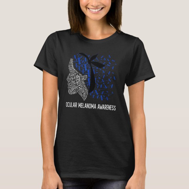 Vi Bära Black & Navy for Ocular Melanoma Awareness T Shirt (Framsida)