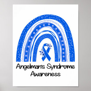Vi Bära Blue Angelmans Syndrome Blommigt Blue Ribb Poster