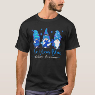Vi Bära Blue Autism Awareness Funny Gnomes Holding T Shirt
