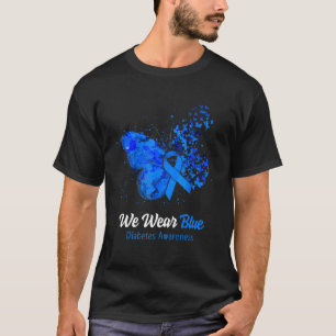 Vi Bära Blue Diabetes Awareness Butterfly T Shirt