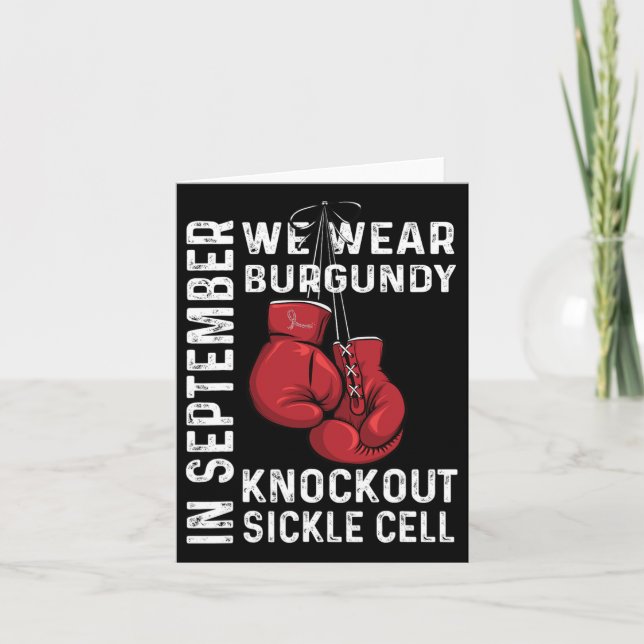 Vi Bära Burgundy Blockout Sickle Cell Anemia Medve Kort (Framsida)