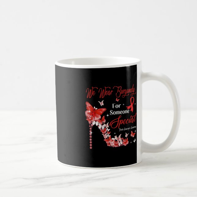 Vi Bära Burgundy Butterflies Brain Aneurysm Awaren Kaffemugg (Höger)