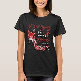 Vi Bära Burgundy Butterflies Brain Aneurysm Awaren T Shirt
