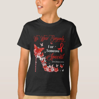 Vi Bära Burgundy Butterflies Brain Aneurysm Awaren T Shirt