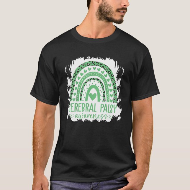 Vi Bära Grönt Cerebral Palsy Awareness CP Månad T Shirt (Framsida)