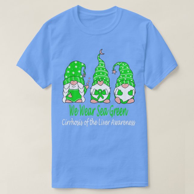 Vi Bära Grönt för cirros i levermedvetenheten T Shirt (Design framsida)