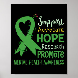 Vi Bära Grönt Mental Health Awareness Support Squ Poster